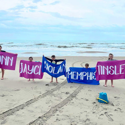 Bold Font Style Personalized Beach Towel Personalized Name Bath Towel Custom Pool Towel Beach Towel With Name Outside Birthday Vacation Gift