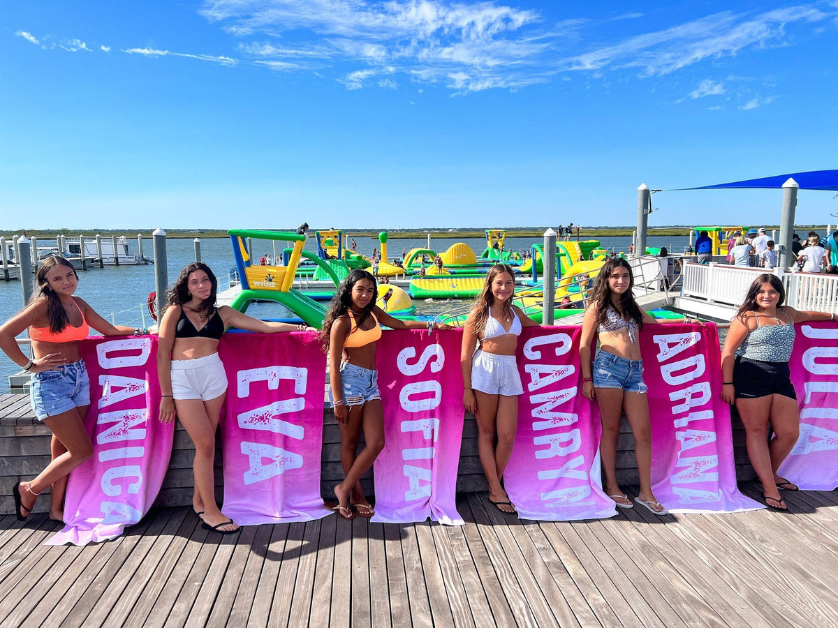 Personalized Beach Towel: Bold Font Custom Name Pool Towel