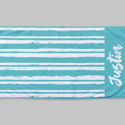 Personalized Script Line Beach Towel: Custom Name Pool Towel