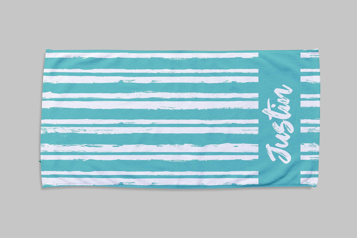 Personalized Script Line Beach Towel: Custom Name Pool Towel