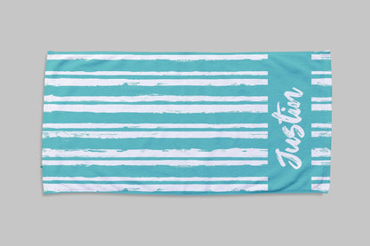 Personalized Script Line Beach Towel: Custom Name Pool Towel