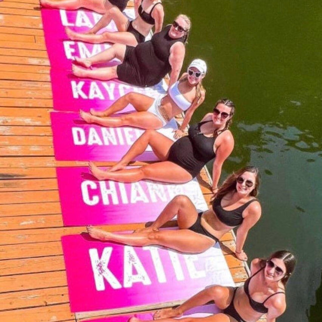 Personalized Beach Towel: Bold Font Custom Name Pool Towel
