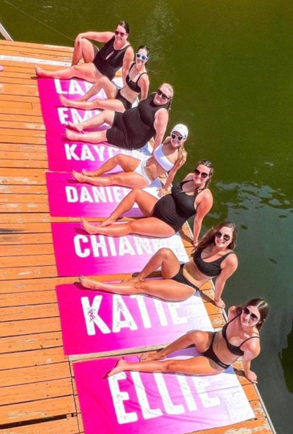 Personalized Beach Towel: Bold Font Custom Name Pool Towel