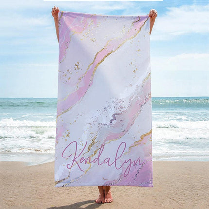 Personalized Gradient Beach Towel: Custom Name Pool Towel