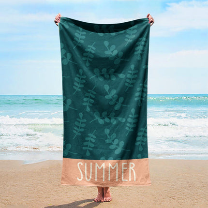 Personalized Beach Towel: Bold Font Custom Name, Tropical Design