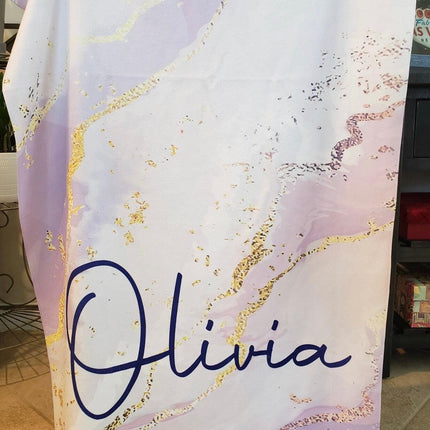 Personalized Gradient Beach Towel: Custom Name Pool Towel