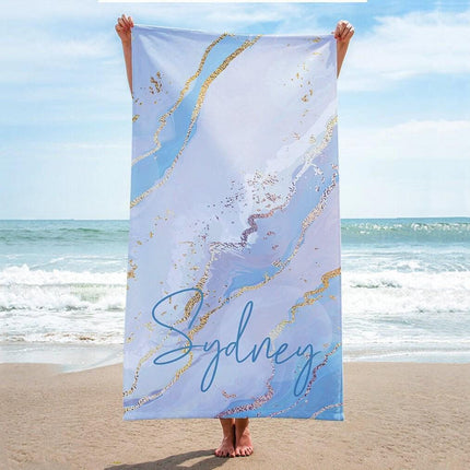 Personalized Gradient Beach Towel: Custom Name Pool Towel