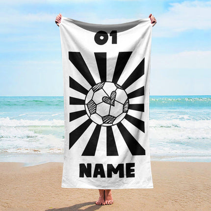 Smile Face Personalized Beach Towel Personalized Name Bath Towel Custom Pool Towel Beach Towel With Name Outside Birthday Vacation Gift