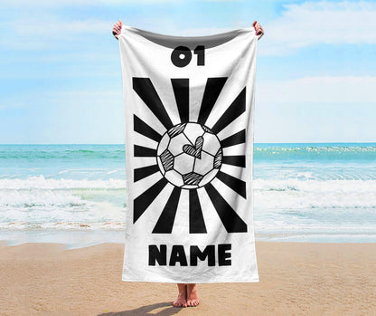 Personalized Smile Face Beach Towel: Custom Name Bath & Pool Towel