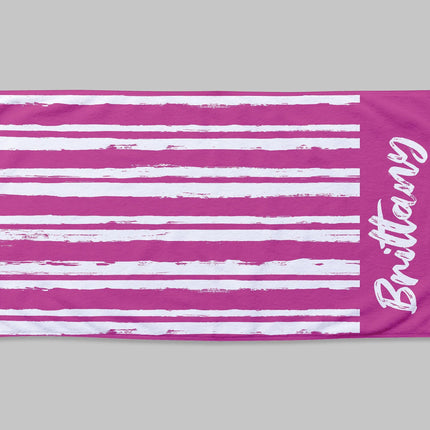 Personalized Script Line Beach Towel: Custom Name Pool Towel