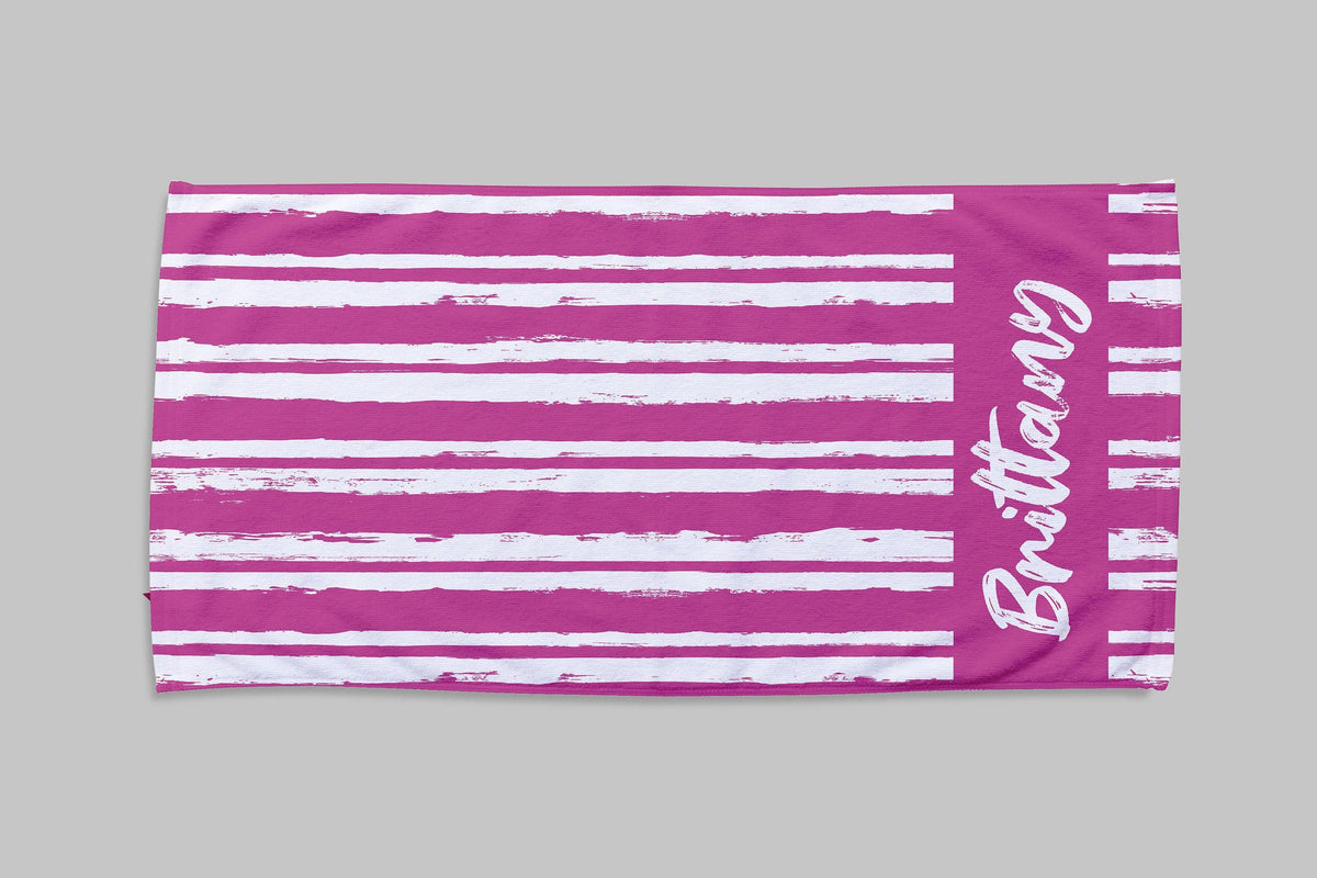 Personalized Script Line Beach Towel: Custom Name Pool Towel