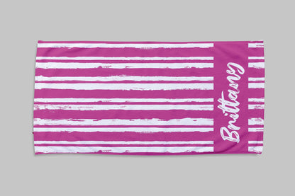 Personalized Script Line Beach Towel: Custom Name Pool Towel