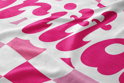 Retro Checker Personalized Beach Towel: Vacation Gift
