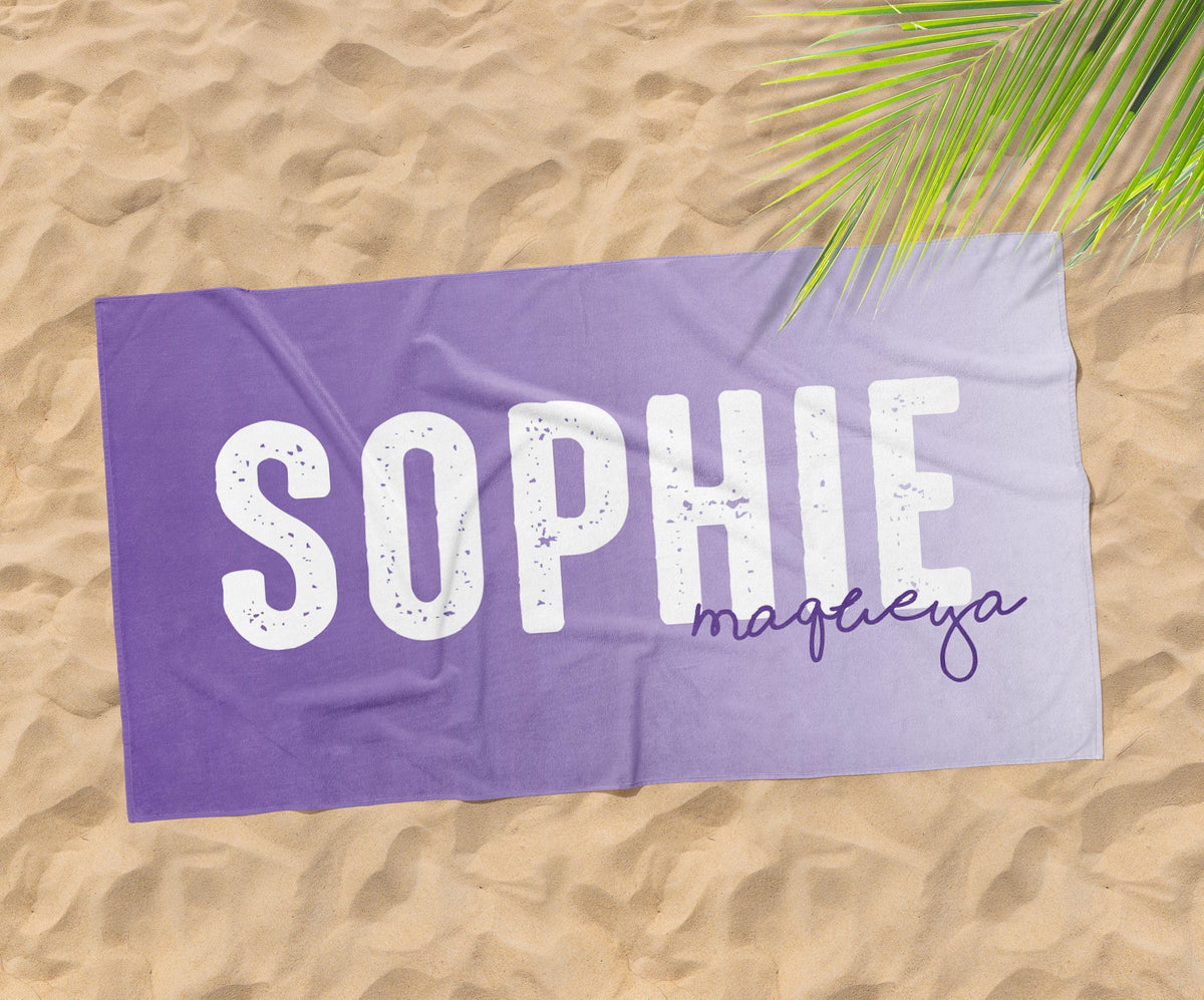 Personalized Beach Towel: Bold Font Custom Name Pool Towel