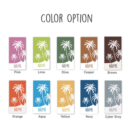 Personalized Palm Tree Beach Towel: Custom Name Vacation Gift