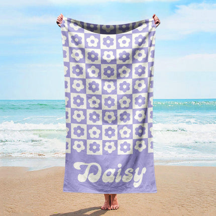 Personalized Retro Beach Towel: Custom Name Gift