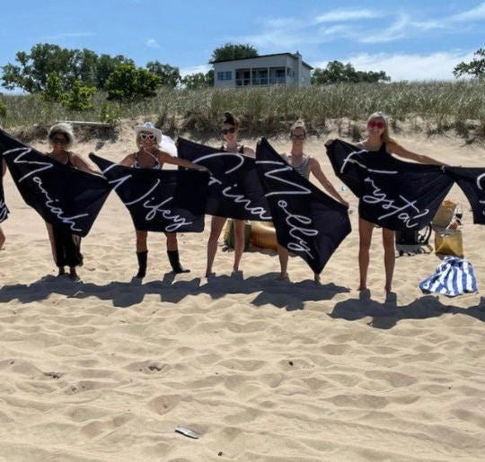 Personalized Beach Towel: Custom Name, Bold Font, Vacation Gift
