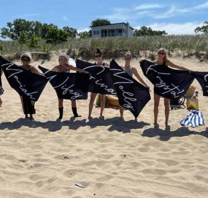 Personalized Beach Towel: Custom Name, Bold Font, Vacation Gift