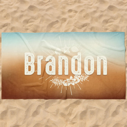 Retro Personalized Beach Towel: Custom Name, Vibrant Colors
