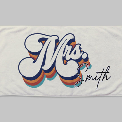 Personalized Mr. or Mrs. Beach Towel: Honeymoon Gift