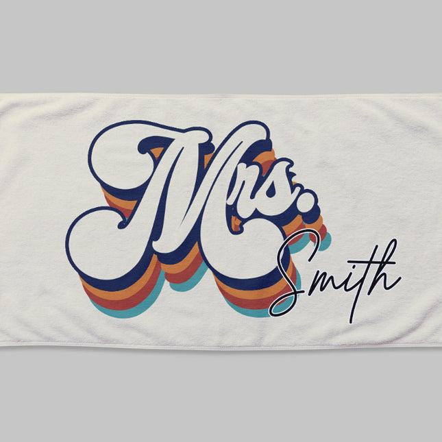 Personalized Mr. or Mrs. Beach Towel: Honeymoon Gift