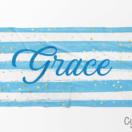 Personalized Script Name Beach Towel: Custom Poolside Gift