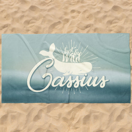 Retro Personalized Beach Towel: Custom Name, Vacation Gift