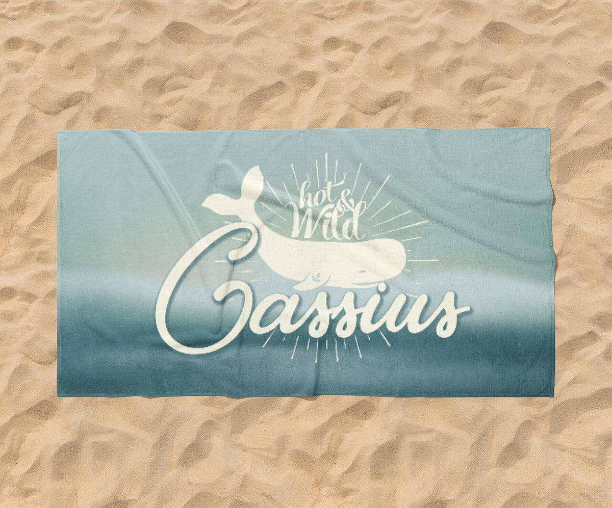 Retro Personalized Beach Towel: Custom Name, Vacation Gift