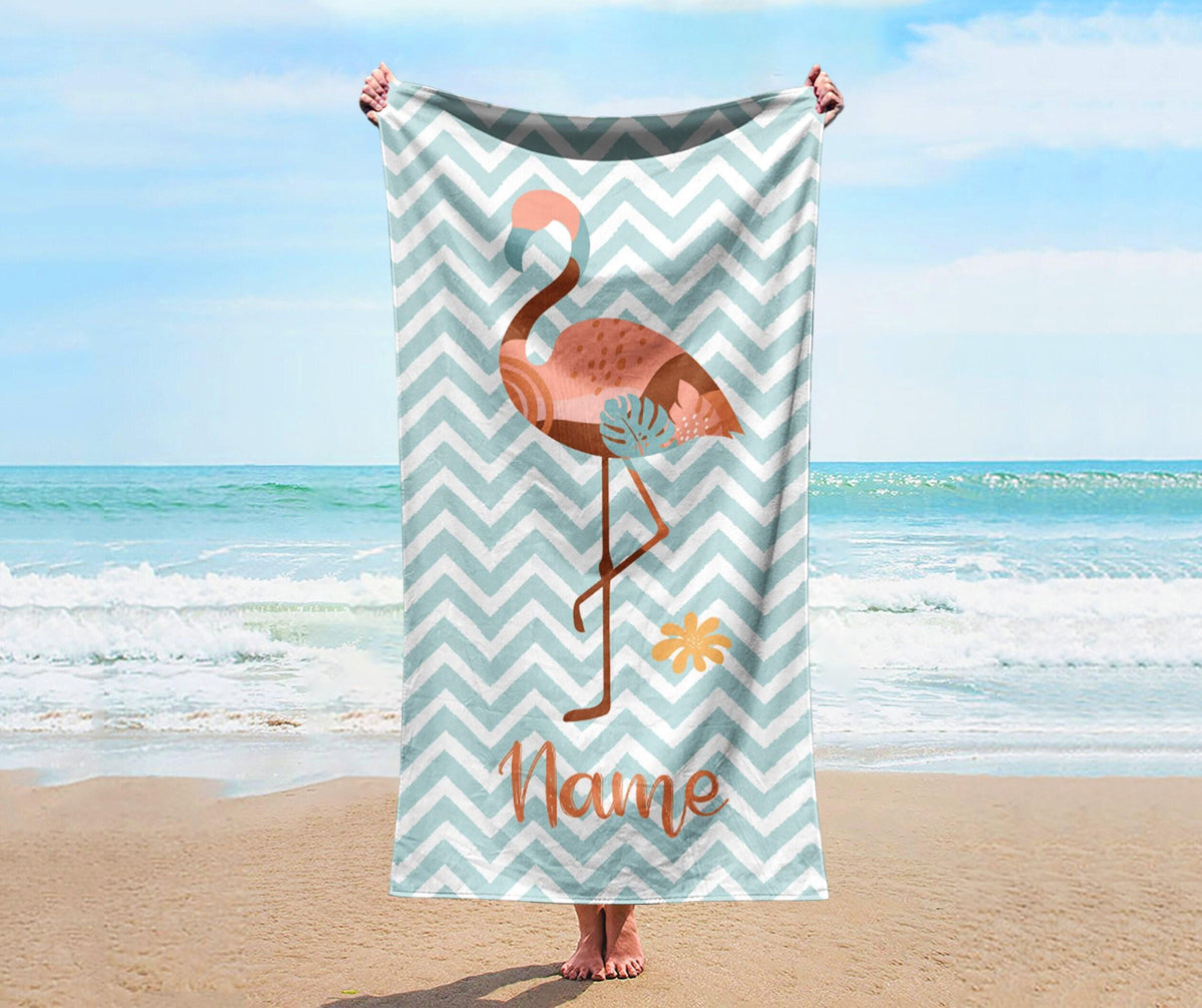 Personalized Beach Towel: Custom Name Poolside Vacation Gift