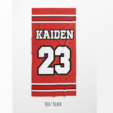 Personalized Sports Team Beach Towel: Custom Name, Retro Design