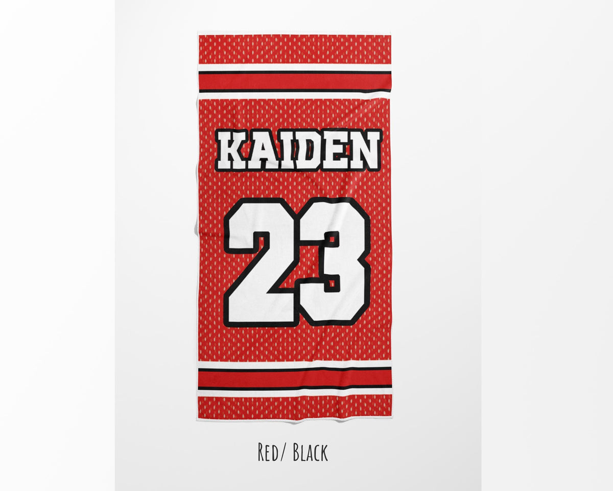 Personalized Sports Team Beach Towel: Custom Name, Retro Design