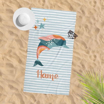 Personalized Beach Towel: Custom Name Poolside Vacation Gift