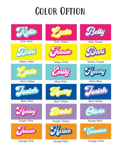 Personalized Retro Beach Towel: Custom Name, Vibrant Colors