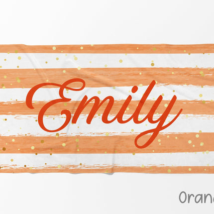Personalized Script Name Beach Towel: Custom Poolside Gift