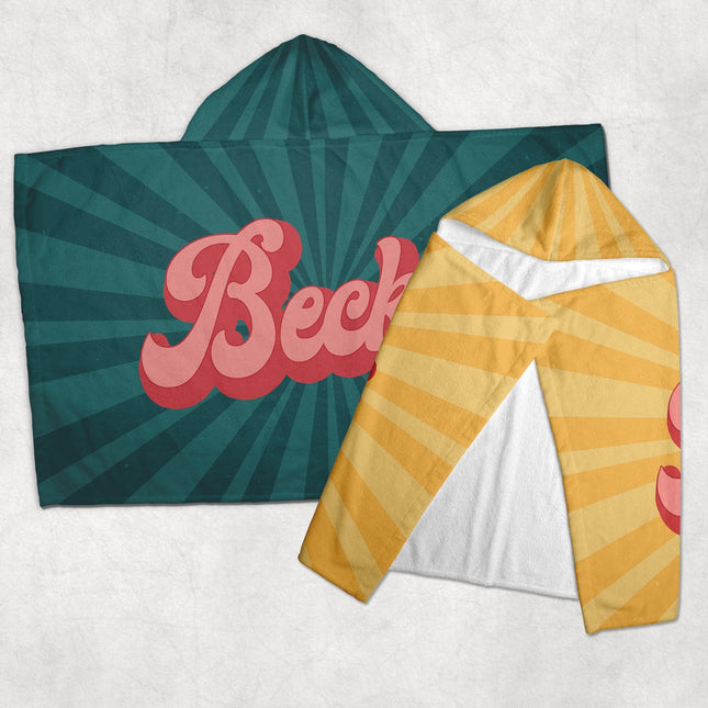 Personalized Retro Beach Towel: Groovy Custom Name Bath Towel