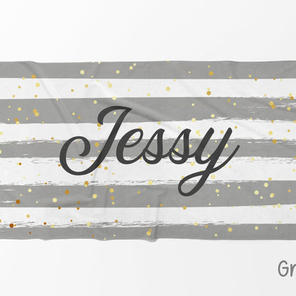 Personalized Script Name Beach Towel: Custom Poolside Gift