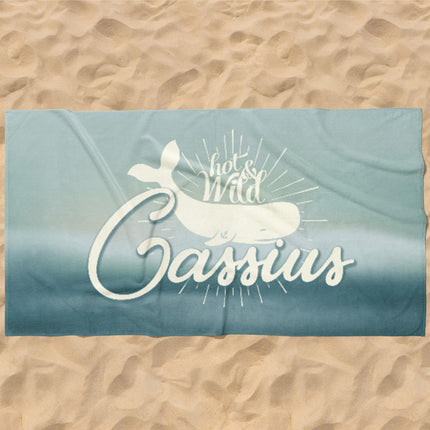 Retro Personalized Beach Towel: Custom Name, Vibrant Colors