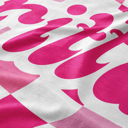 Retro Checkerboard Beach Towel: Personalized Vacation Gift