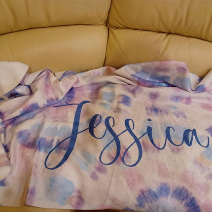 Personalized Tie Dye Beach Towel: Custom Name Pool Towel