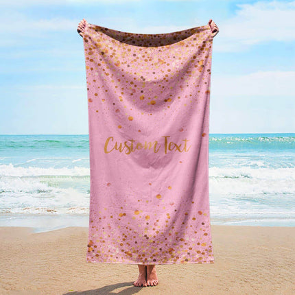 Personalized Glitter Beach Towel: Custom Vacation Gift