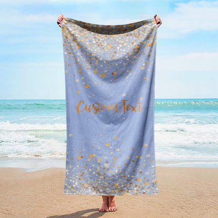 Personalized Glitter Beach Towel: Custom Vacation Gift
