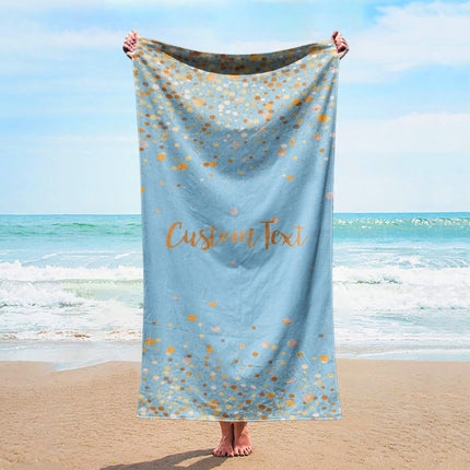 Personalized Glitter Beach Towel: Custom Vacation Gift