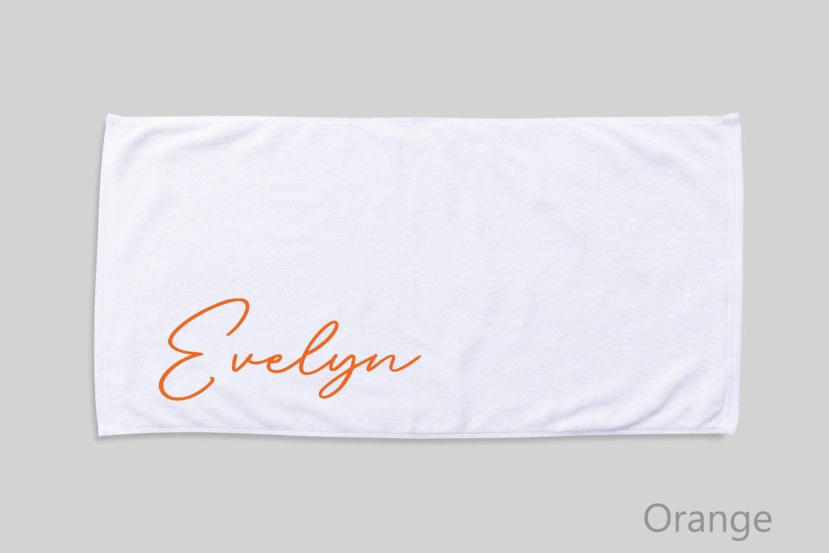 Personalized Script Name Beach Towel: Custom Vacation Gift