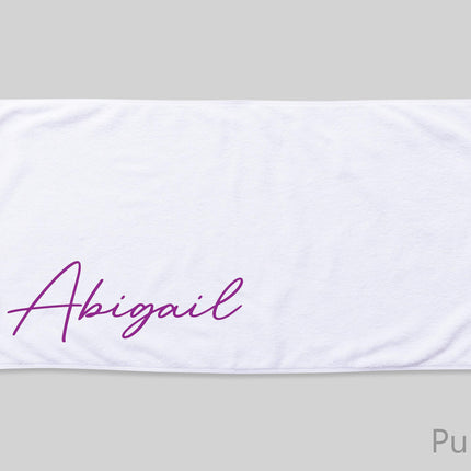 Personalized Script Name Beach Towel: Custom Vacation Gift