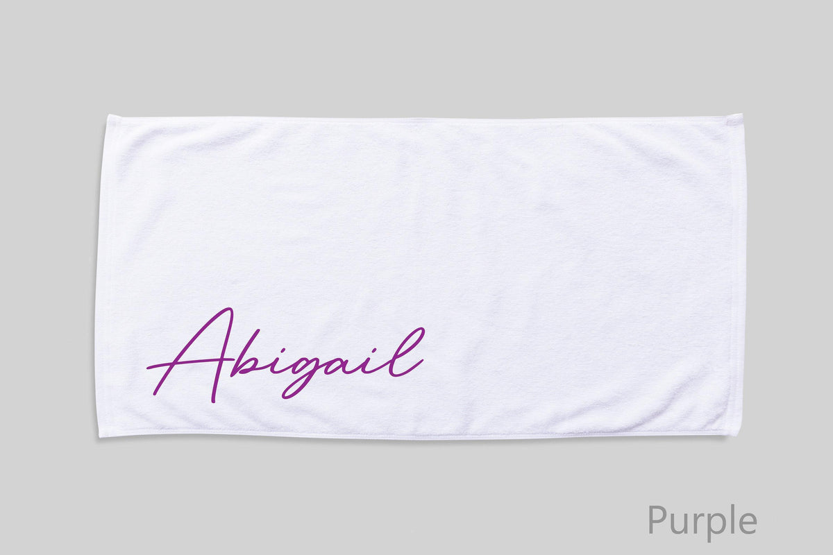 Personalized Script Name Beach Towel: Custom Vacation Gift