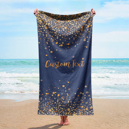 Personalized Glitter Beach Towel: Custom Vacation Gift