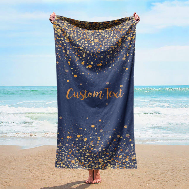 Personalized Glitter Beach Towel: Custom Vacation Gift