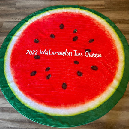 Personalized Watermelon Beach Towel: Round Cotton Pool Towel