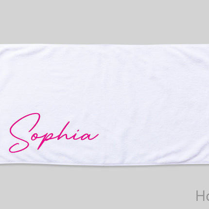 Personalized Script Name Beach Towel: Custom Birthday Vacation Gift