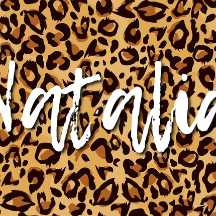 Personalized Animal Print Beach Towel: Custom Name, Soft Cotton Blend